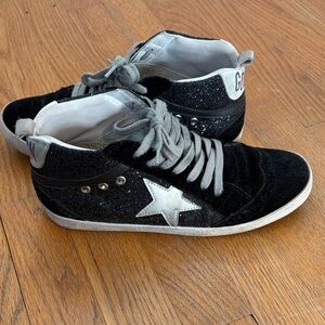 Golden Goose Black and Silver Athletic Shoes